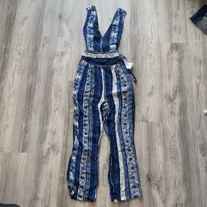 Free People Jumpsuit All Shook Up Blue Size 8
